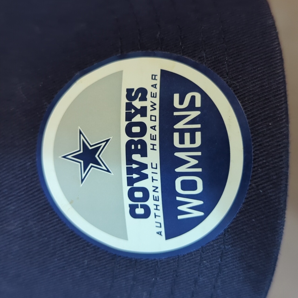 NFL Dallas Cowboys Authentic Headwear Women's Hat Blue With Pink Star Adjustable - Picture 2 of 10